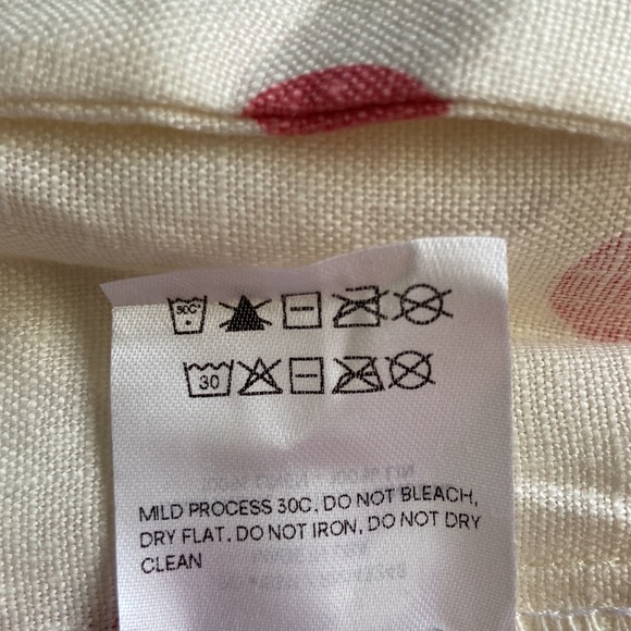 Reformation Turnip Andie Mini Dress Linen Cream Polka Dot Blush Pink 12 NWT - Picture 10 of 17